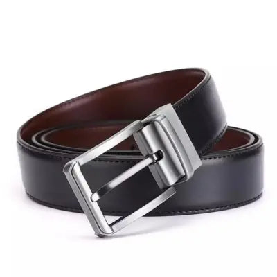 2 in 1 Black Brown Leather Belt