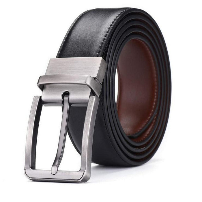 2 in 1 Black Brown Leather Belt